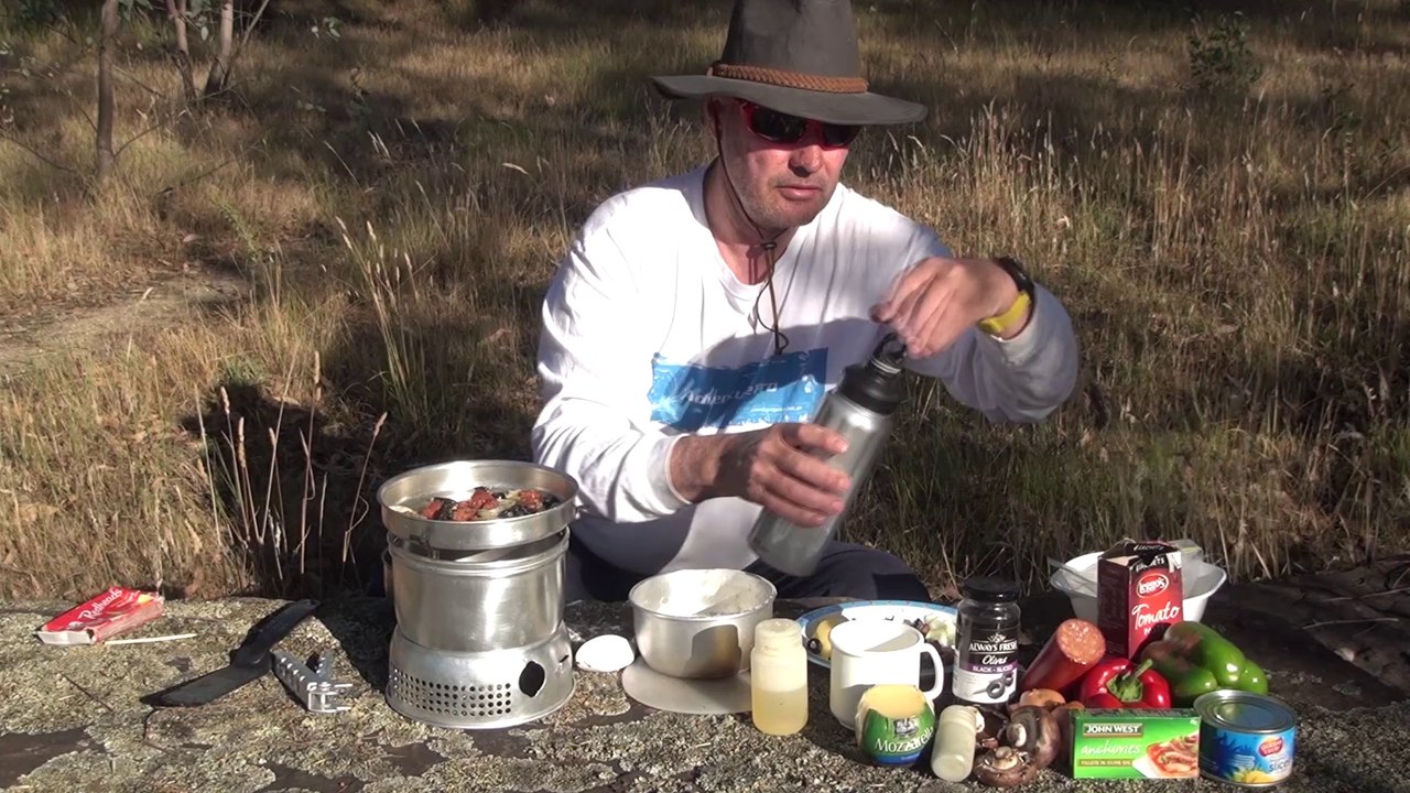How to cook pocket pizza on a Trangia lightweight camping stove