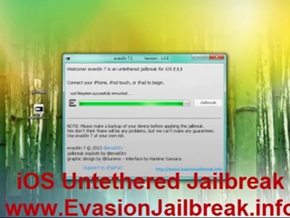 New release Evasion ios 7.1.1 jailbreak untethered iPhone iPod Touch iPad