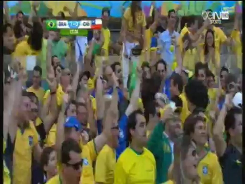 هدف اول للبرايل1 - تشيلي0 - كأس العالم2014