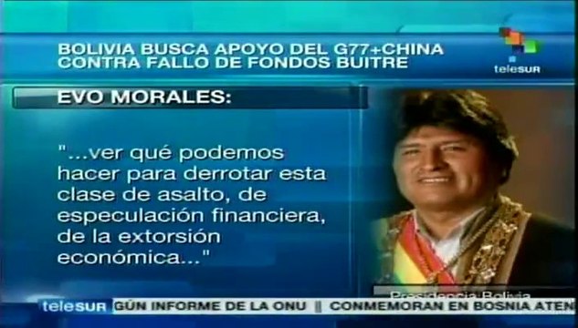 Fondos buitre son encarnación del parasitismo capitalista: Evo Morales
