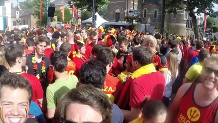 Warming up for Belgium vs. Korea