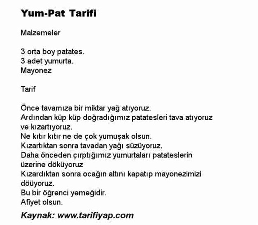 Yum-Pat Tarifi