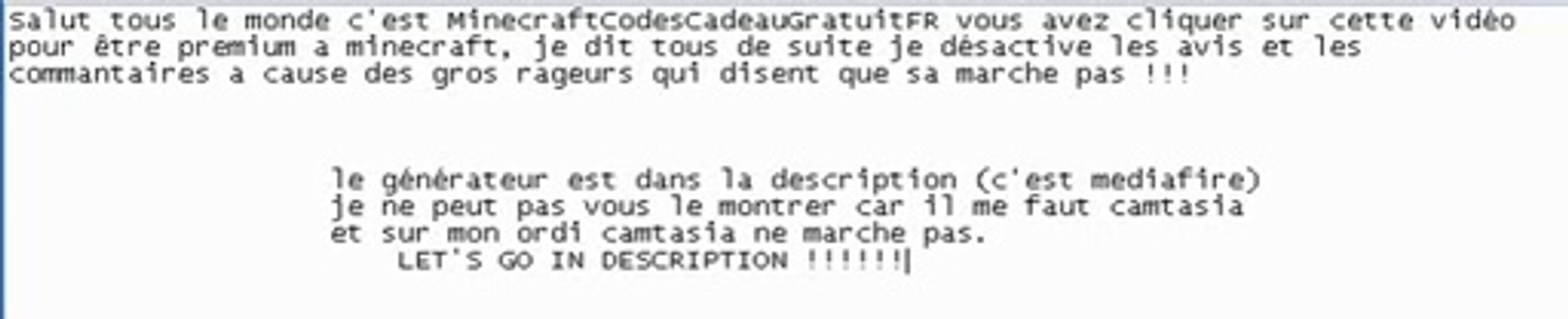 Générateur de codes cadeau minecraft gratuit sans payer no suvrey