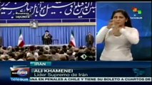 Une su voz contra fabricantes de guerras el ayatola iraní Alí Khamenei