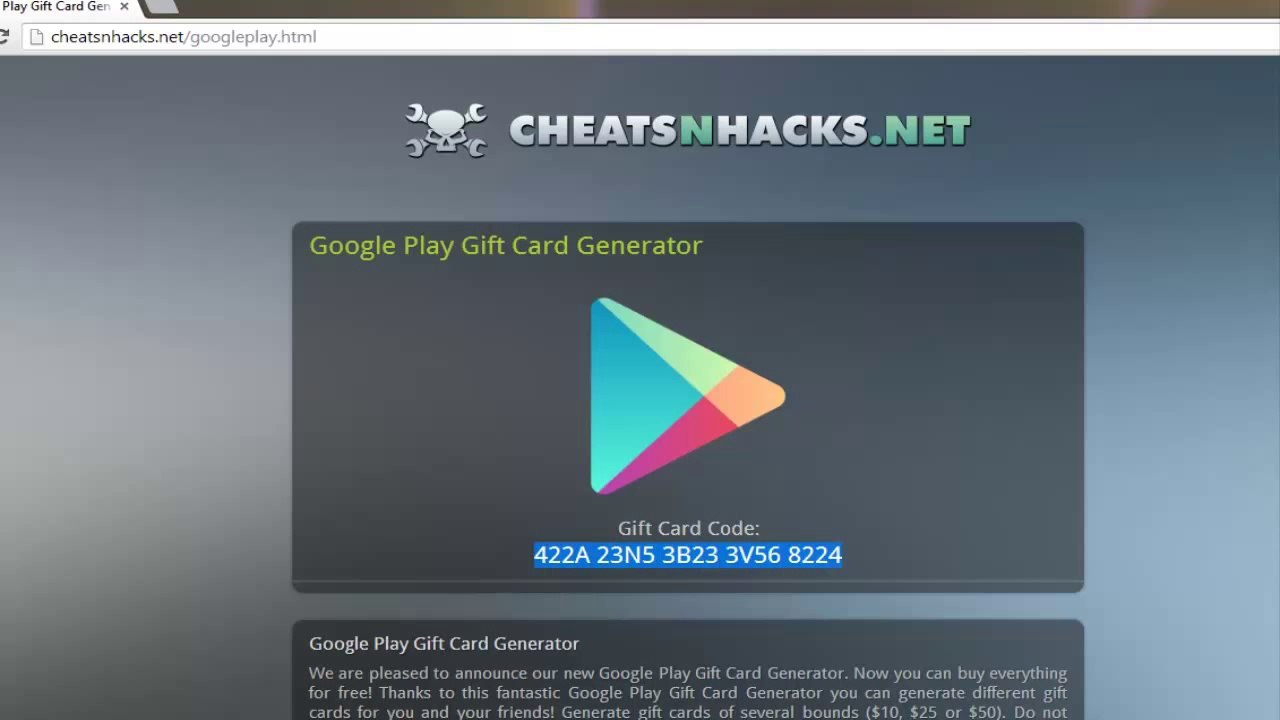 GRATUIT Google Play Store Hack ONLINE Générateur de Cartes-cadeaux ...