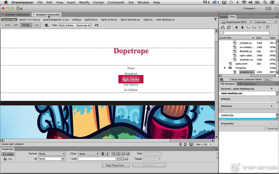 Dreamweaver Templates  Adding Editable Regions