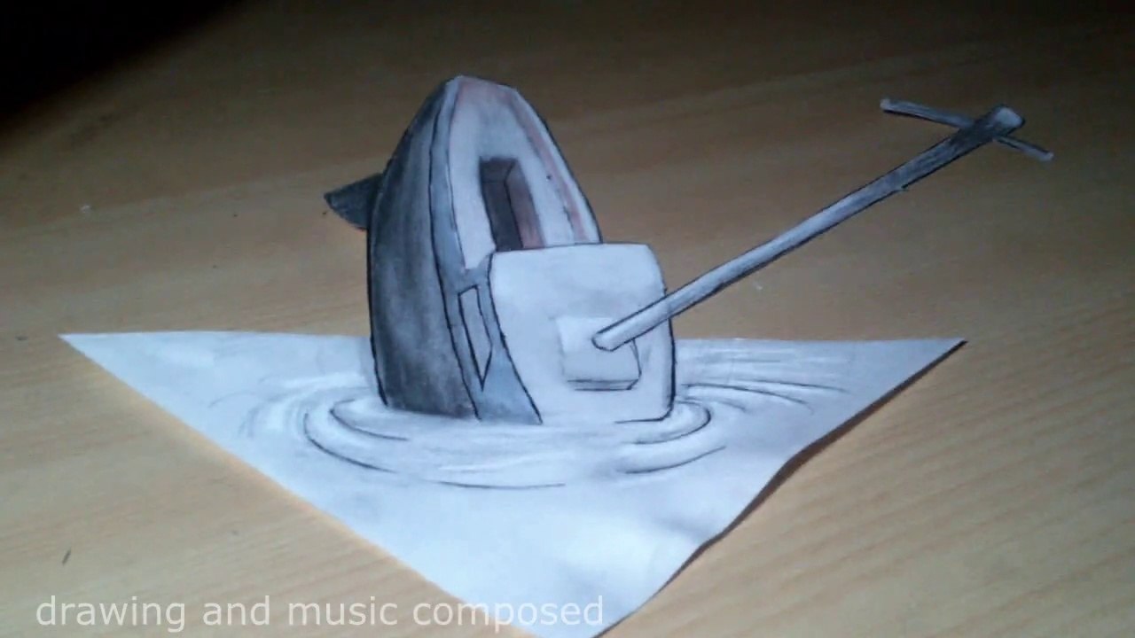 Un dessin d'un bateau en 3D !