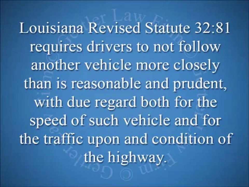 In New Orleans, Does Getting Rear-ended By Someone Make Them Automatically Responsible For The Collision?
