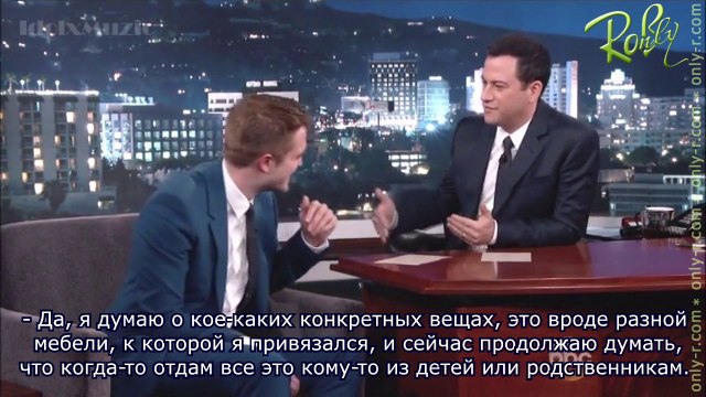 Роберт на Шоу Джимми Киммела 12.06.14г. (русские субтитры)