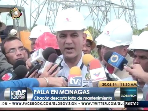 Chacón asegura que falla en Monagas no fue por falta de mantenimiento