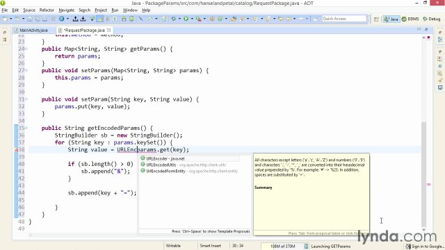 Connecting Android Apps to RESTful Web Services packparams