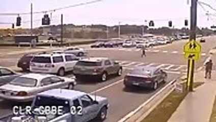 Motorcyclist Cartwheels To Safety After Crash