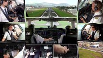 Landing of a plane from the inside : 10 cameras inside the cockpit!