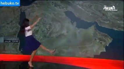 hava durumunu sunarken çok fena düşen arap kızı - yazık yaaa :)