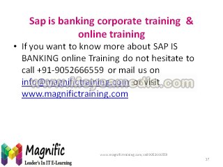 Sap is banking corporate training  and online training