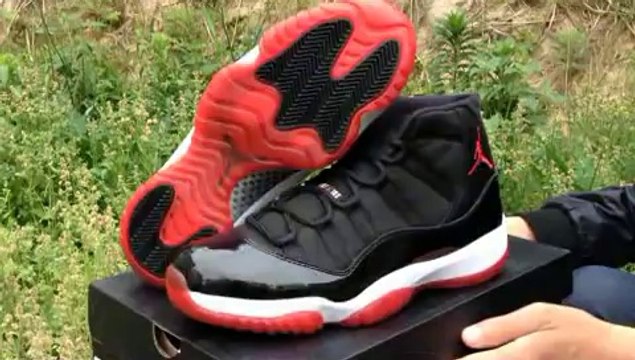 Men's Air Jordan Retro 11 Shoes - Black White Red larger image