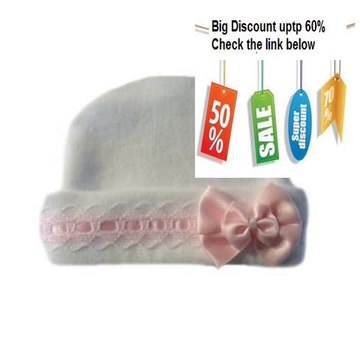 Cheap Deals Lovely White Baby Hat with Pink Lace Trim Review