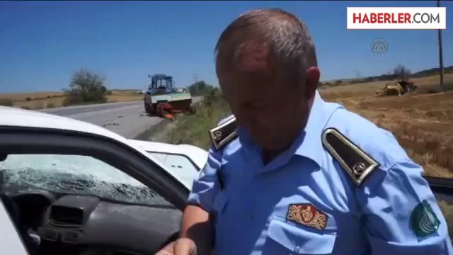 Traktörle otomobil çarpıştı: 1 yaralı -