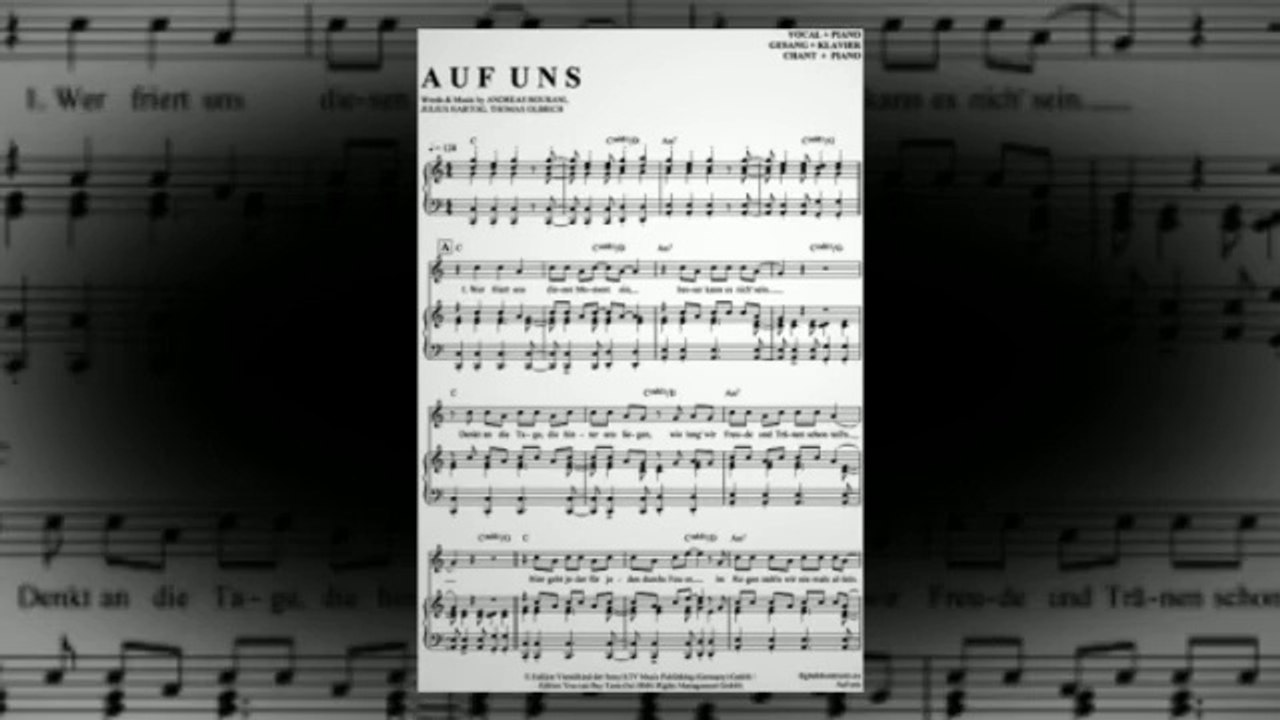 Noten bei notendownload - Auf uns (Andreas Bourani)