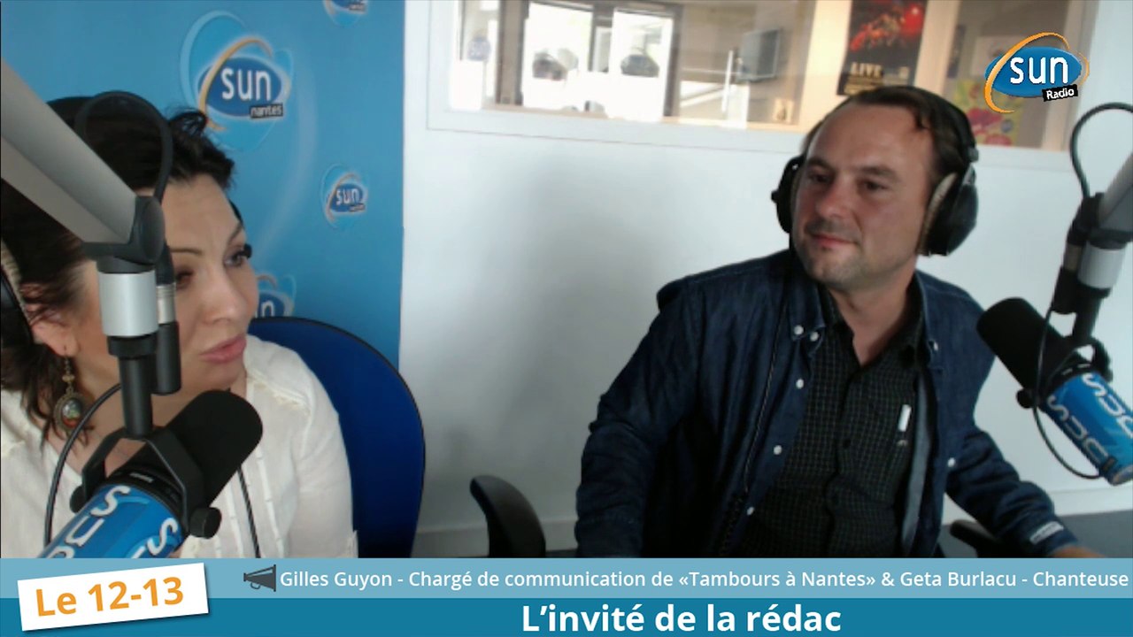 L'invité de la rédaction vendredi 27 juin: le chargé de communication du festival "Tambours à Nantes" et Geta Burlacu, Chanteuse participant au festival.