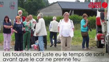 Incendie d'un car à Miniac-Morvan