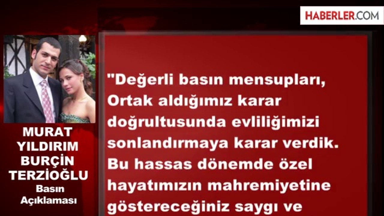 Murat Yıldırım ve Burçin Terzioğlu Boşandı