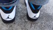 air jordan 10 x retro powder blue  on feet