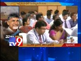 A.P CM Chandrababu meets bankers over loan waiver scheme