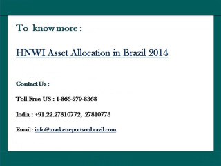HNWI Asset Allocation in Brazil 2014