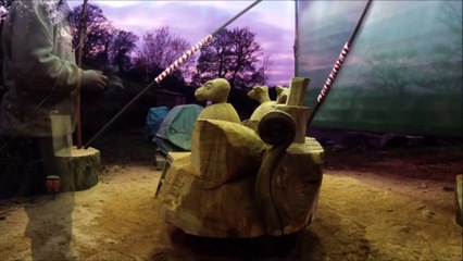 Chainsaw Dave: Time Lapse Chainsaw Carving of a VERY Cute Baby Dinosaur Nest