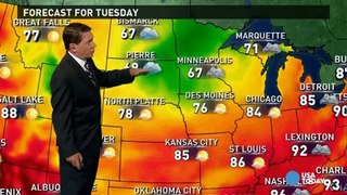 Tuesday's forecast: Cold front brings showers to Plains