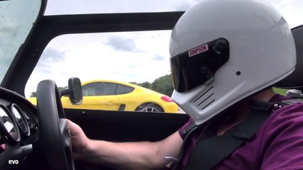 Porsche Cayman S v Caterham 7 Roadsport 140 - Drag Race