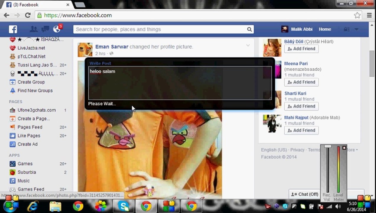 how to send globble msg on facebook