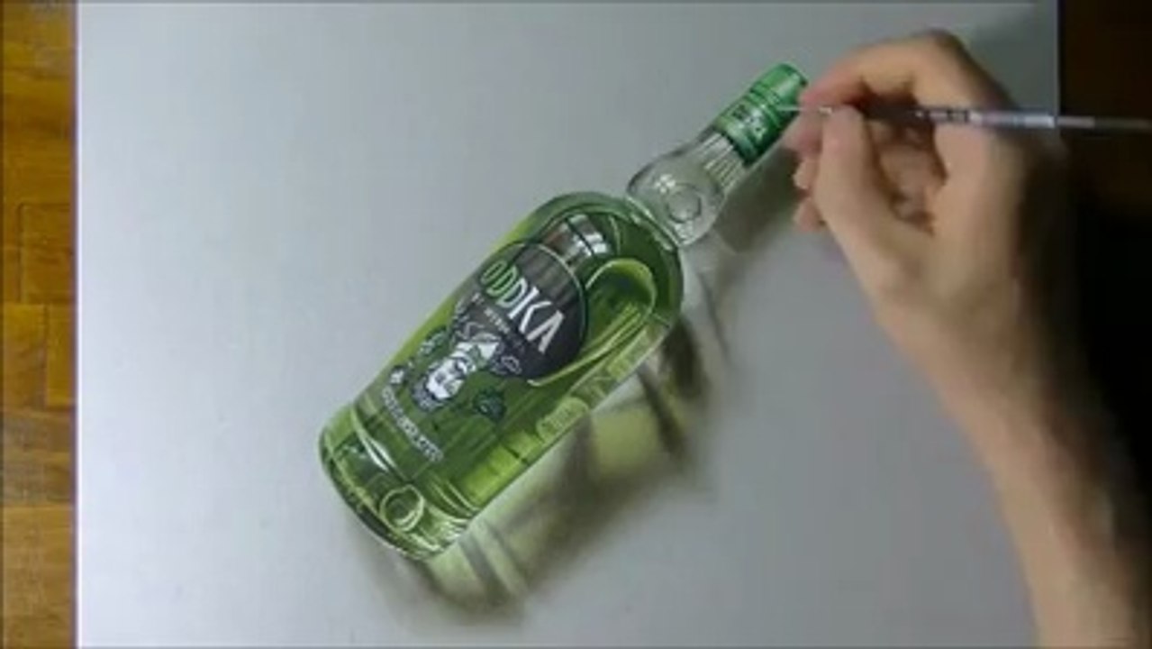 Kağıt ve Kalem İle 3 Boyutlu Votka Çizimi