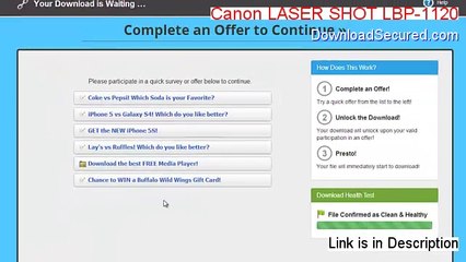 Canon LASER SHOT LBP-1120 Download (Legit Download 2014)