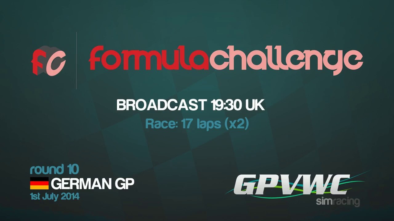 GPVWC - Formula Challenge - Round 10 - German GP