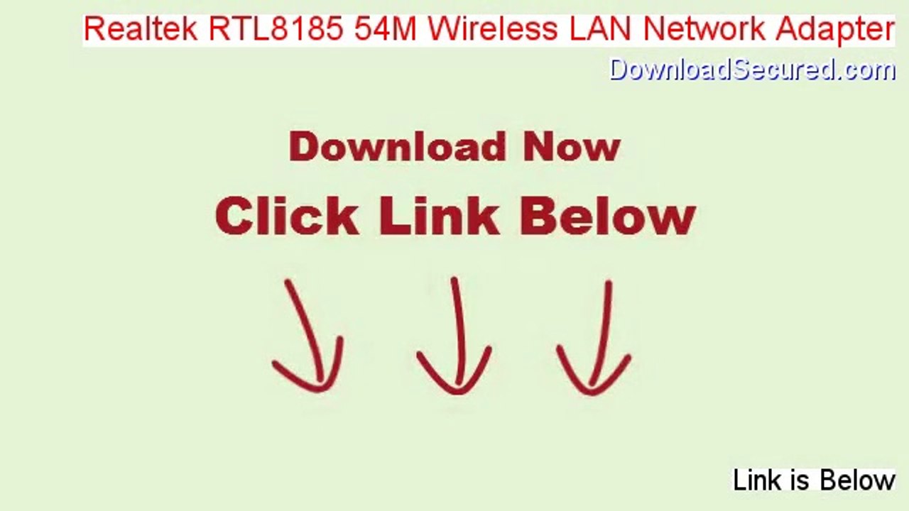 Realtek RTL8185 54M Wireless LAN Network Adapter Full Download [Instant Download]
