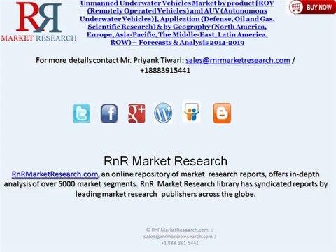 Unmanned Underwater Vehicles Market Analysis by product, Application & by Geography - Forecasts to 2019