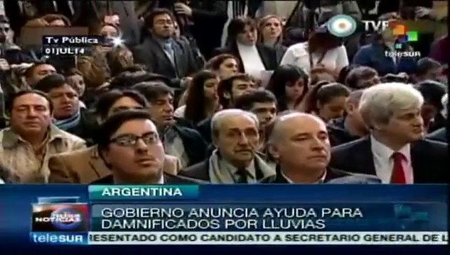 Argentina anuncia ayuda a damnificados por crecida de ríos