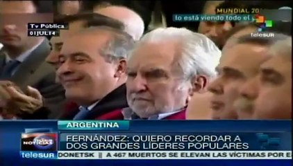 Argentina: presidenta Cristina conmemora a Perón y a Yrigoyen