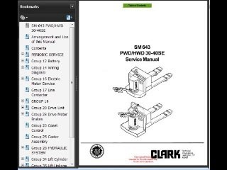 Clark PWD 30-40SE, HWD 30-40SE Service Repair Workshop Manual DOWNLOAD