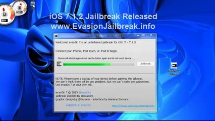 HowTo ios 7.1.2 JAILBREAK UNTETHERED Evasion iPhone 5S,5C,4S,4,iPod Touch 5 & iPad Mini 2, Air,4,3