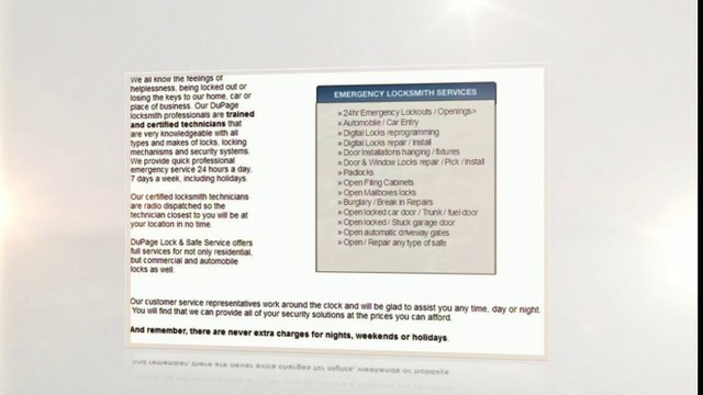 Locksmith in Naperville IL - (630) 504-2085 247 Locksmiths in Naperville 60540.