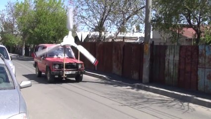 Mitsubishi Pajero Powered by Wind Turbine 3