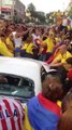 Colombian soccer Supporters destroying a BMW Z4