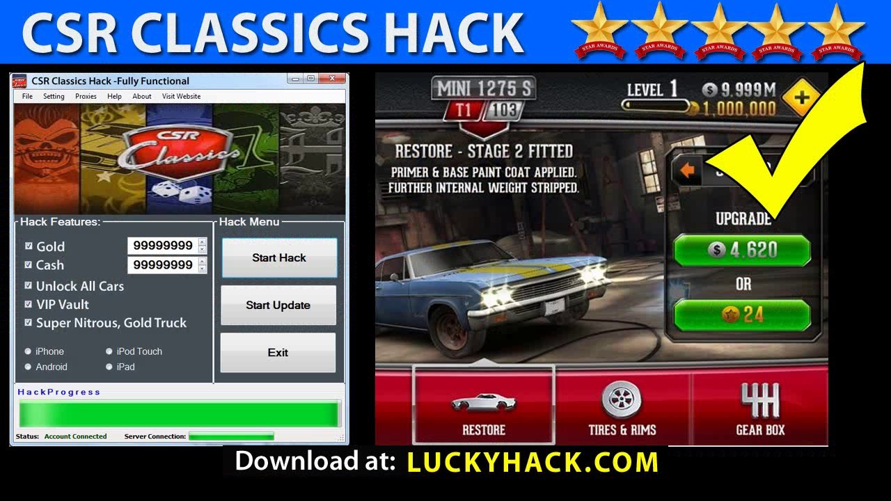 CSR Classics Cheats 2014 Gold, Coins, Nitrous - Cydia ** Elite CSR Classics Telecharger