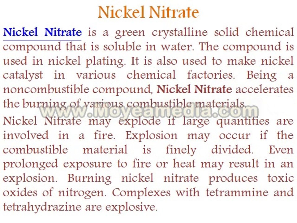 Nickel Sulphate Nickel Nitrate Sulphonated Castor Oil