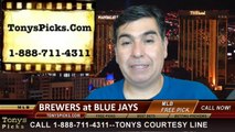 MLB Pick Toronto Blue Jays vs. Milwaukee Brewers Odds Prediction Preview 7-2-2014
