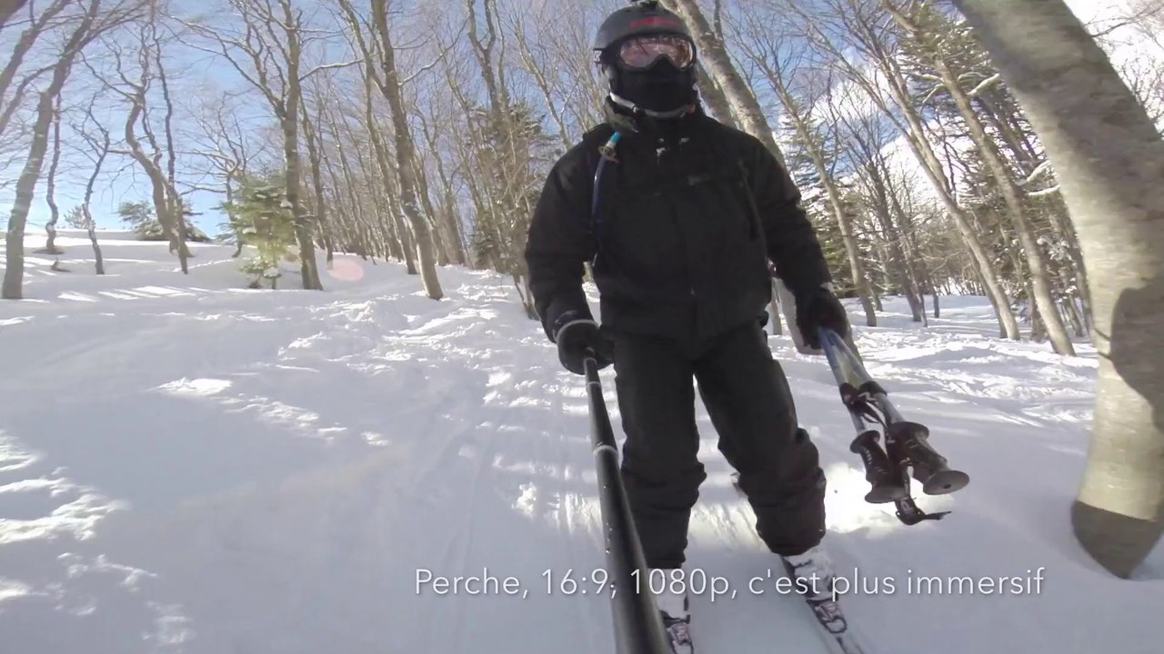 Retex Gopro HD 3+ ski avec différents points de vue et différentes résolutions