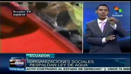 Organizaciones sociales de Ecuador respaldan la aprobada Ley del Agua